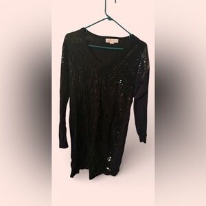 MICHAEL Michael Kors Black Sequin Long Sleeve Dress